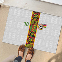 Custom Ghana National Football Rubber Doormat Traditional African Motifs Sporty Style - Wonder Print Shop