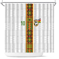 Custom Ghana National Football Shower Curtain Traditional African Motifs Sporty Style - Wonder Print Shop