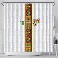 Custom Ghana National Football Shower Curtain Traditional African Motifs Sporty Style - Wonder Print Shop