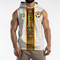 Custom Ghana National Football Sleeveless Hoodie Traditional African Motifs Sporty Style - Wonder Print Shop