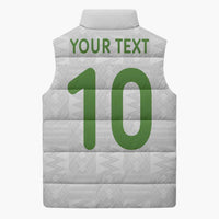 Custom Ghana National Football Sleeveless Puffer Jacket Traditional African Motifs Sporty Style - Wonder Print Shop