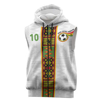 Custom Ghana National Football Sleeveless Zip Hoodie Traditional African Motifs Sporty Style - Wonder Print Shop