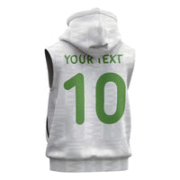 Custom Ghana National Football Sleeveless Zip Hoodie Traditional African Motifs Sporty Style - Wonder Print Shop