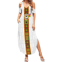 Custom Ghana National Football Summer Maxi Dress Traditional African Motifs Sporty Style - Wonder Print Shop