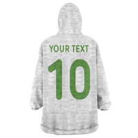 Custom Ghana National Football Wearable Blanket Hoodie Traditional African Motifs Sporty Style - Wonder Print Shop