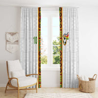 Custom Ghana National Football Window Curtain Traditional African Motifs Sporty Style - Wonder Print Shop