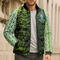 Custom Nigeria National Football Bomber Puffer Jacket Super Eagles-Feather Shoulders Sleeves Armor - Wonder Print Shop