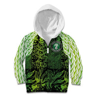 Custom Nigeria National Football Kid Hoodie Super Eagles-Feather Shoulders Sleeves Armor - Wonder Print Shop