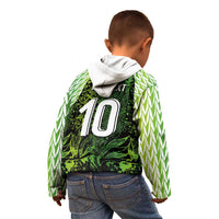 Custom Nigeria National Football Kid Hoodie Super Eagles-Feather Shoulders Sleeves Armor - Wonder Print Shop