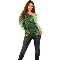 Custom Nigeria National Football Off Shoulder Sweater Super Eagles-Feather Shoulders Sleeves Armor - Wonder Print Shop