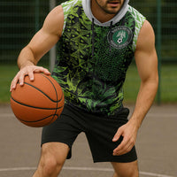 Custom Nigeria National Football Sleeveless Hoodie Super Eagles-Feather Shoulders Sleeves Armor - Wonder Print Shop