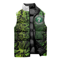 Custom Nigeria National Football Sleeveless Puffer Jacket Super Eagles-Feather Shoulders Sleeves Armor - Wonder Print Shop