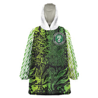 Custom Nigeria National Football Wearable Blanket Hoodie Super Eagles-Feather Shoulders Sleeves Armor - Wonder Print Shop