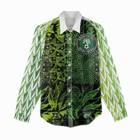 Custom Nigeria National Football Women Casual Shirt Super Eagles-Feather Shoulders Sleeves Armor - Wonder Print Shop