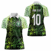 Custom Nigeria National Football Women Polo Shirt Super Eagles-Feather Shoulders Sleeves Armor - Wonder Print Shop