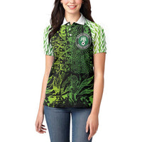Custom Nigeria National Football Women Polo Shirt Super Eagles-Feather Shoulders Sleeves Armor - Wonder Print Shop
