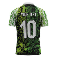 Custom Nigeria National Football Zipper Polo Shirt Super Eagles-Feather Shoulders Sleeves Armor - Wonder Print Shop