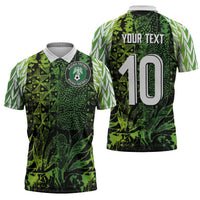 Custom Nigeria National Football Zipper Polo Shirt Super Eagles-Feather Shoulders Sleeves Armor - Wonder Print Shop