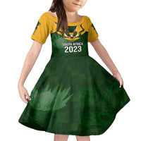 South Africa Rugby Family Matching Short Sleeve Bodycon Dress and Hawaiian Shirt Springbok Mascot History Champion World Rugby 2023 - Wonder Print Shop