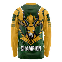 South Africa Rugby Long Sleeve Shirt Springbok Mascot History Champion World Rugby 2023 - Wonder Print Shop