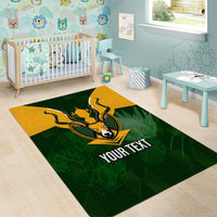 Personalised South Africa Rugby Area Rug Springbok Mascot History Champion World Rugby 2023 - Wonder Print Shop