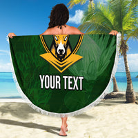 Personalised South Africa Rugby Beach Blanket Springbok Mascot History Champion World Rugby 2023 - Wonder Print Shop