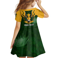 Personalised South Africa Rugby Family Matching Long Sleeve Bodycon Dress and Hawaiian Shirt Springbok Mascot History Champion World Rugby 2023 - Wonder Print Shop