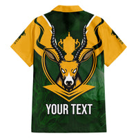 Personalised South Africa Rugby Family Matching Short Sleeve Bodycon Dress and Hawaiian Shirt Springbok Mascot History Champion World Rugby 2023 - Wonder Print Shop