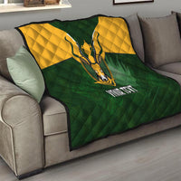 Personalised South Africa Rugby Quilt Springbok Mascot History Champion World Rugby 2023 - Wonder Print Shop