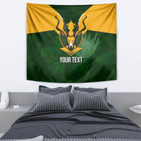 Personalised South Africa Rugby Tapestry Springbok Mascot History Champion World Rugby 2023 - Wonder Print Shop