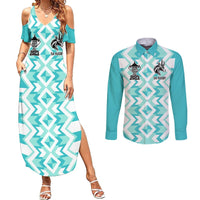 South Africa Rugby Couples Matching Summer Maxi Dress and Long Sleeve Button Shirt Commemorative World Cup Winners 2023 - Wonder Print Shop