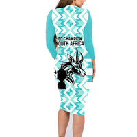 South Africa Rugby Family Matching Long Sleeve Bodycon Dress and Hawaiian Shirt Commemorative World Cup Winners 2023 - Wonder Print Shop