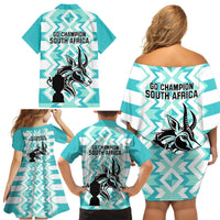 South Africa Rugby Family Matching Off Shoulder Short Dress and Hawaiian Shirt Commemorative World Cup Winners 2023 - Wonder Print Shop