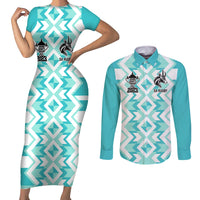 Personalised South Africa Rugby Couples Matching Short Sleeve Bodycon Dress and Long Sleeve Button Shirt Commemorative World Cup Winners 2023 - Wonder Print Shop