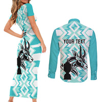 Personalised South Africa Rugby Couples Matching Short Sleeve Bodycon Dress and Long Sleeve Button Shirt Commemorative World Cup Winners 2023 - Wonder Print Shop