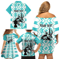 Personalised South Africa Rugby Family Matching Off Shoulder Short Dress and Hawaiian Shirt Commemorative World Cup Winners 2023 - Wonder Print Shop