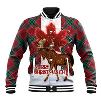 Canadian Christmas - Moose and Maple Retro Style Baseball Jacket - Wonder Print Shop