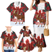 Canadian Christmas - Moose and Maple Retro Style Family Matching Mermaid Dress and Hawaiian Shirt - Wonder Print Shop