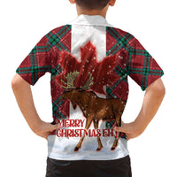 Canadian Christmas - Moose and Maple Retro Style Family Matching Off The Shoulder Long Sleeve Dress and Hawaiian Shirt - Wonder Print Shop