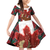 Canadian Christmas - Moose and Maple Retro Style Family Matching Off Shoulder Short Dress and Hawaiian Shirt - Wonder Print Shop