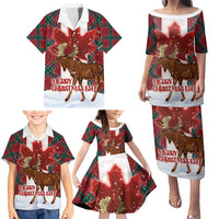 Canadian Christmas - Moose and Maple Retro Style Family Matching Puletasi and Hawaiian Shirt - Wonder Print Shop