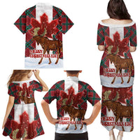 Canadian Christmas - Moose and Maple Retro Style Family Matching Puletasi and Hawaiian Shirt - Wonder Print Shop