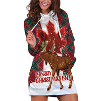 Canadian Christmas - Moose and Maple Retro Style Hoodie Dress - Wonder Print Shop