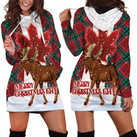 Canadian Christmas - Moose and Maple Retro Style Hoodie Dress - Wonder Print Shop