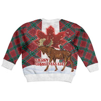 Canadian Christmas - Moose and Maple Retro Style Kid Ugly Christmas Sweater - Wonder Print Shop