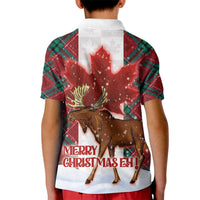 Canadian Christmas - Moose and Maple Retro Style Kid Polo Shirt - Wonder Print Shop