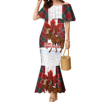 Canadian Christmas - Moose and Maple Retro Style Mermaid Dress - Wonder Print Shop