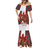 Canadian Christmas - Moose and Maple Retro Style Mermaid Dress - Wonder Print Shop