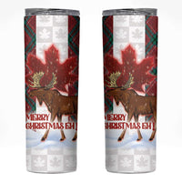 Canadian Christmas - Moose and Maple Retro Style Skinny Tumbler - Wonder Print Shop