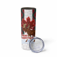 Canadian Christmas - Moose and Maple Retro Style Skinny Tumbler - Wonder Print Shop